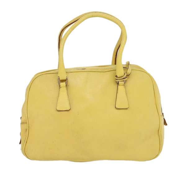 PRADA Hand Bag Leather Yellow Auth cl744 - Picture 13 of 16